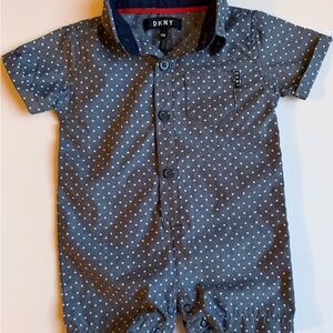 DKNY Baby Romper with White Dots